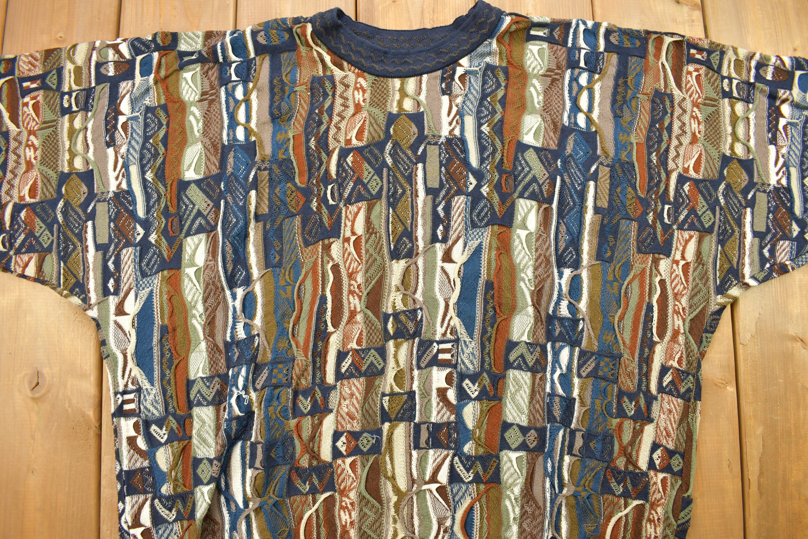 Vintage 1990s Coogi Australia 3D Colored Cable Knit Crewneck