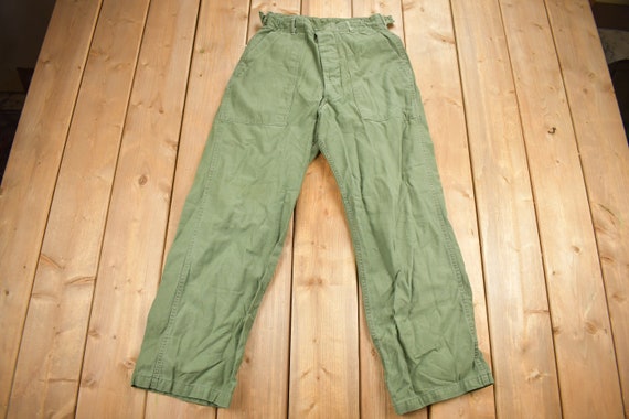 Vintage 1970s OG 107 Green Khaki Army Pants Size … - image 3