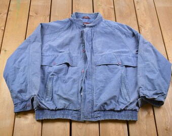 Vintage 1990s Chaps Ralph Lauren Canvas Windbreaker Jacket / Team Logo / Athletic Spring Summer Sportswear / Streetwear / Athleisure