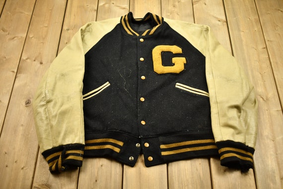 Vintage 1970s Leather Varsity Jacket 
