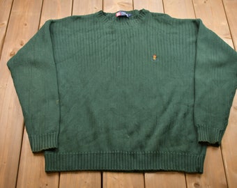 chaps green sweater