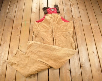 Vintage 1990s Berne Quilted Canvas Overalls Size 48 x 28 / Vintage Overalls / Made In USA / Streetwear / Vintage Workwear / Hunting Pants