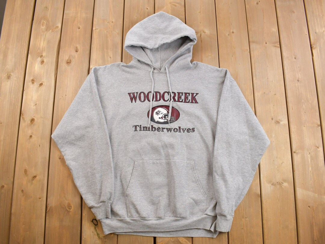 Vintage 1990s Timberwolves Hoodie Sweatshirt / 90s Hoodie / Essential / Streetwear / 90s / Football