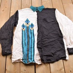 Vintage 80er Jahre Chaparral Ridge Westernhemd durchgeknöpft / 80er Jahre Button Up Vintage Hemd / Color Block / Rodeo Hemd / Muster Button Up