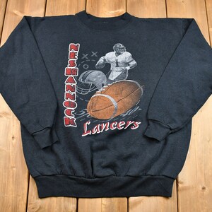 Vintage 1990s Neshannock Lancers Graphic Crewneck Sweatshirt , High School Football , Americana , Vintage Sportswear , Athleisure