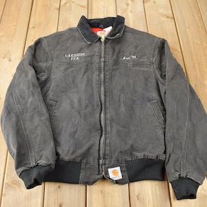 Vintage 1980s Carhartt Sun Faded Santa Fe Work Jacket / Workwear / Quilt Lined / Western Style / Lakeside FFA
