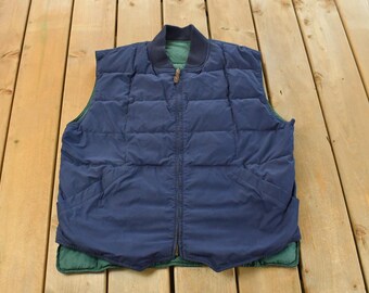 Vintage 1990s Nylon Puffer Reversible Hunting Vest / 1990s Vest 