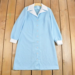 Vintage 1970s Long Sleeve Shirt Dress / True Vintage Dress / Retro Style / Vintage Shirt Dress