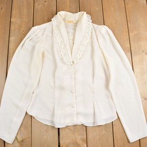 Vintage 1970s Cinnamon Frill Collar Button Up Shirt / 70s Buccaneer Button Up / Dress Shirt / Basic Button Up / Pirate Shirt / Pearls