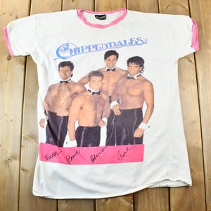 Vintage 1990s Chippendales Graphic T-Shirt / Made In USA / Vintage Chippendales / ringer Tee / Exotic Dancing