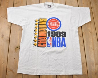 Vintage 1989 Detroit Pistons NBA World Fans Grafik T-Shirt / Made In USA / Single Stitch / NBA Basketball / Motor City Bad Boys