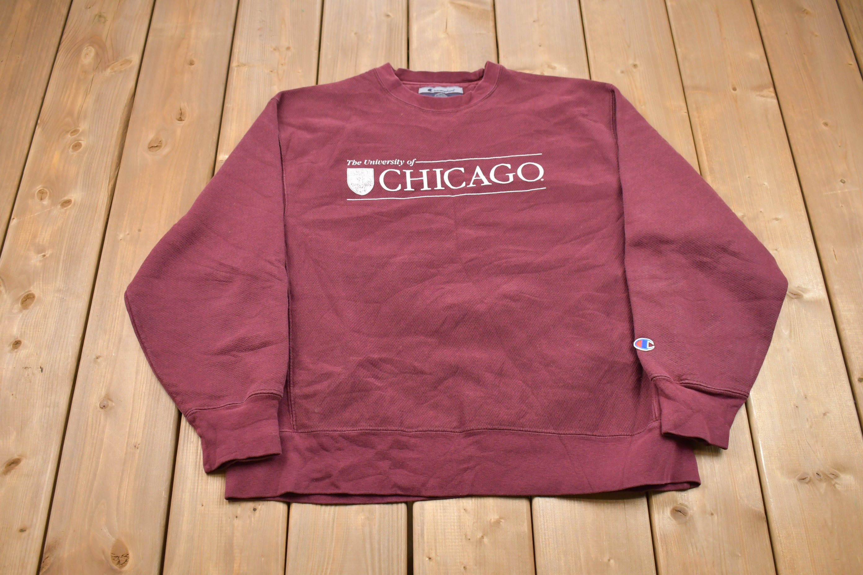 Vintage 90s University of Chicago 100 Yr Anniversary Sweatshirt L Champion  1990