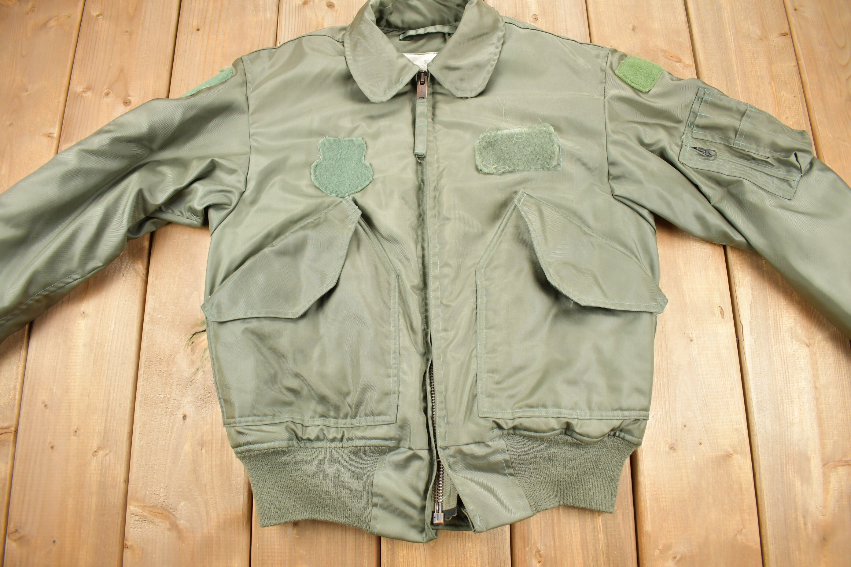 ジャケット・アウター 80s US ARMY CWU-45/P flight jacket Vintage 80s Green CWU-45/P Flyers XL (52) U.S. Military