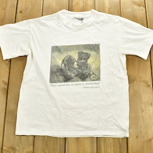 Vintage 1990&#39;s Vincent Van Gogh Art T-Shirt / What A Good Day We Had In Amsterdam / 90s / Streetwear / Retro Style / Van Gogh Museam