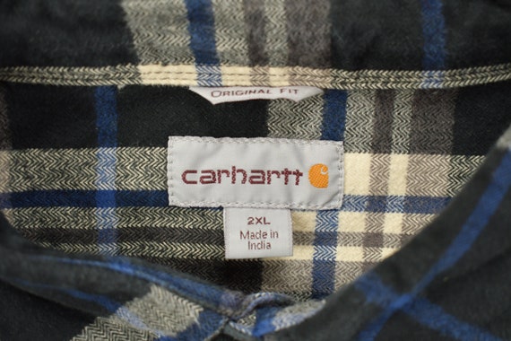 Vintage 1990s Carhartt Plaid Button Up Shirt / 19… - image 5