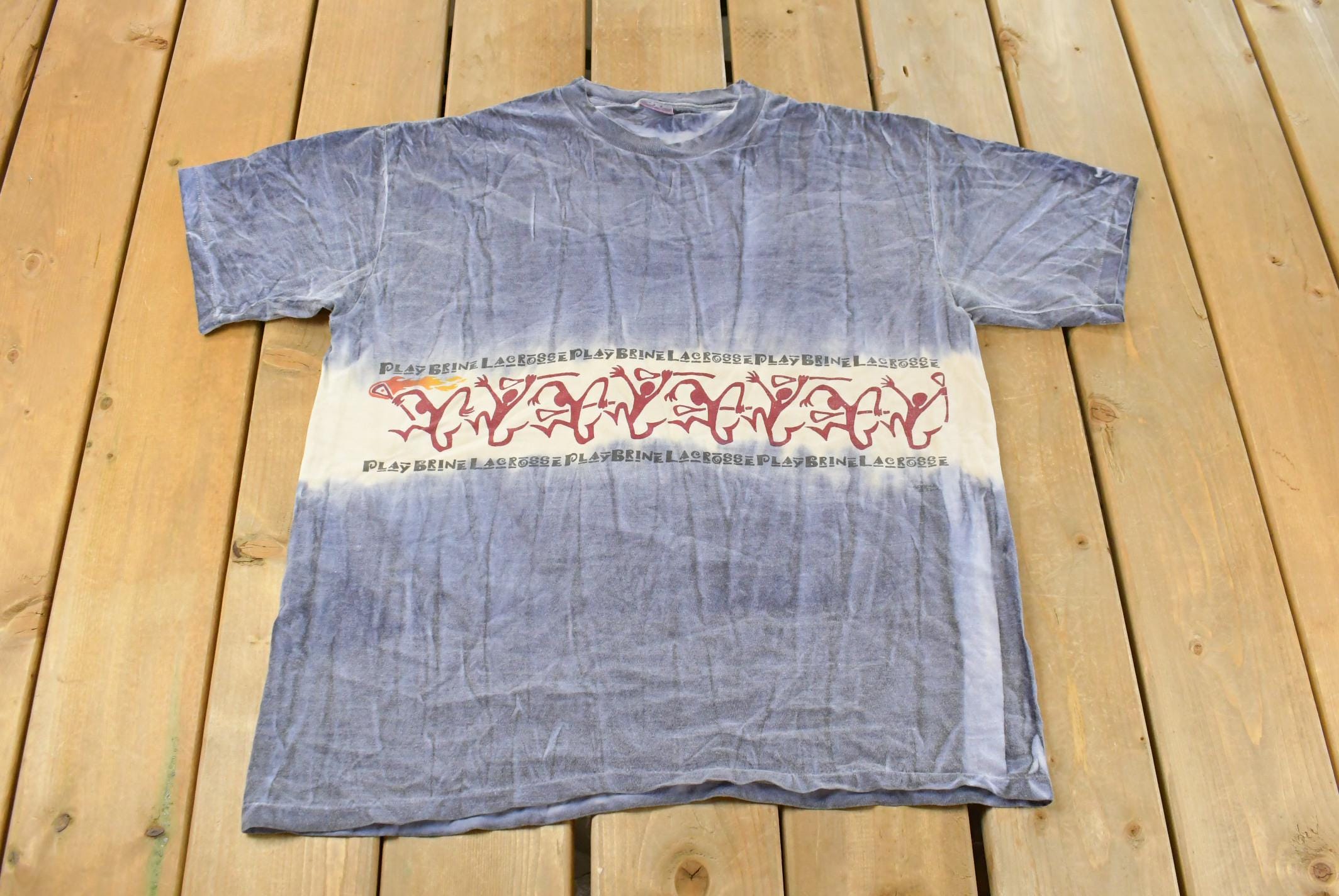 Vintage 1990s Play Brine Lacrosse Tie Dye T-shirt Men