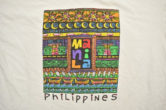 Vintage 1990s Manila Philippines Souvenir T Shirt… - image 3