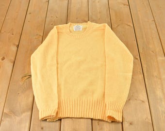 Jersey de lana de cuello redondo estilo años 80 de The Sweater Company para mujer, talla S / Cuello redondo de los 80 / Estilo abuela / Estilo preppy