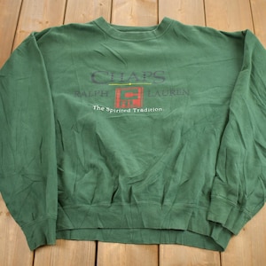 Vintage 1990s Champs x Ralph Lauren Pine Green Crewneck Sweatshirt