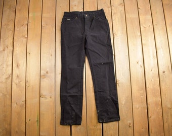 Vintage 1990s Lee Black Denim Jeans Size 33x32/ Vintage Denim / Vintage Lee / Made In USA / Retro Jeans