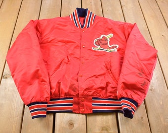 Vintage 80s St Louis Cardinals Starter Jacket L Red MLB Baseball Satin