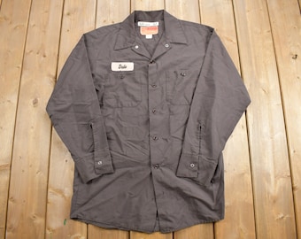 Vintage 1980s Workwear Corporation Button Up Shirt / Uniform / Mechanics Shirt / Workwear / Vintage Uniform / 80s Workwear / Made in USA