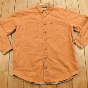 Vintage 1990s LL Bean Button Up Shirt / 90s Button Down / Flannel / Basics / Distressed / L.L Bean