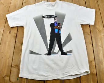 Vtg 1990 Vanilla Ice Concert T-shirt Black M/L 90s Ice Ice