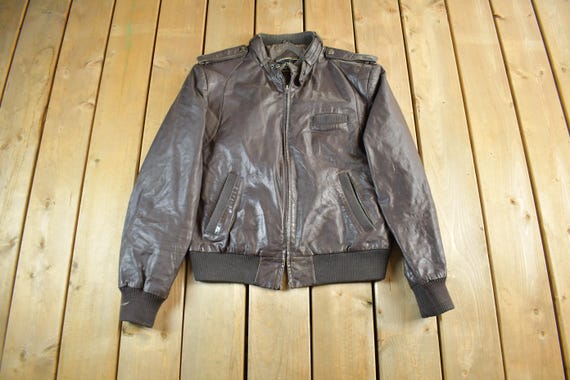 Vintage 1990s Cooper Leather Moto Cafe Biker Jacket Men's Medium / Moto Jacket / 90s Motorcycles Coat / Leather Jacket