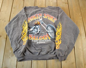 Vintage 80s 90s Harley Davidson Flames Milwaukee Pullover Hoodie