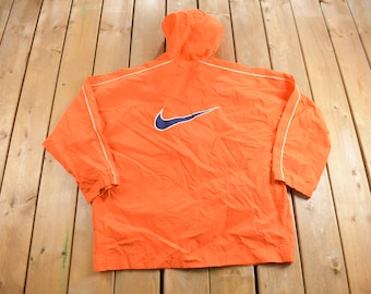 Vintage 1990s Nike Big Swoosh Windbreaker Jacket / Embroidered / Streetwear / Vintage Nike Jacket / Nike Windbreaker