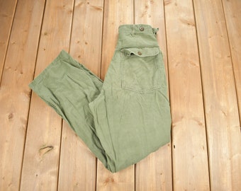 1960s US ARMY Khaki Cotton Twill Chinos | 33 X 30 | Ivy League