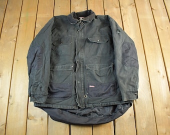 Vintage 2000s Dickies Canvas Work Jacket Men's XL / Y2K Outdoors Jacket / Workman Jacket / Workwear Streetwear / Distressed Sun Faded