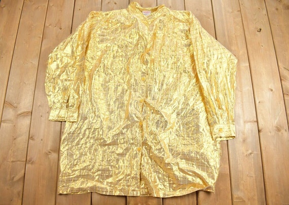 Vintage 1990s Naqui Gold Metallic Button up Shirt Dress / Gold Plaid Pattern / Casual Shirt / Formal Shirt / Oversize / Shirt Dress / - Etsy Vintage 1990s Naqui Gold Metallic Button up Shirt Dress / Gold Plaid Pattern / Casual Shirt / Formal Shirt / Oversize / Shirt Dress / - Etsy
