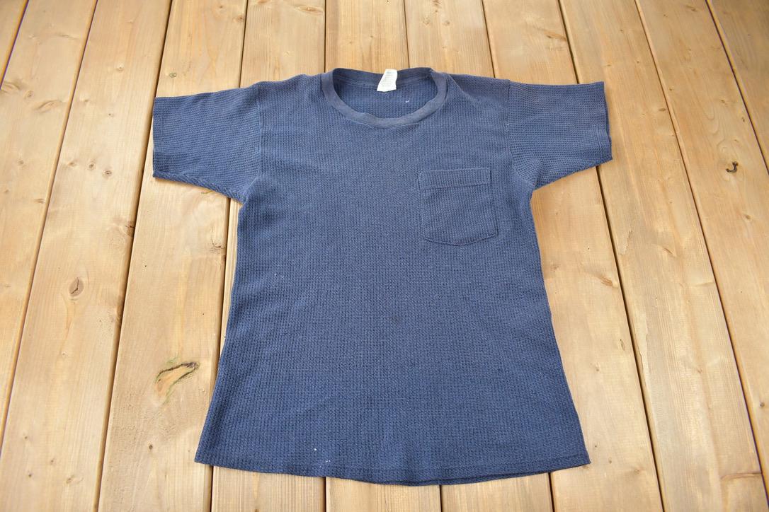 Vintage 1980s Green Hills Thermal Waffle Short Sleeve Shirt / Made
