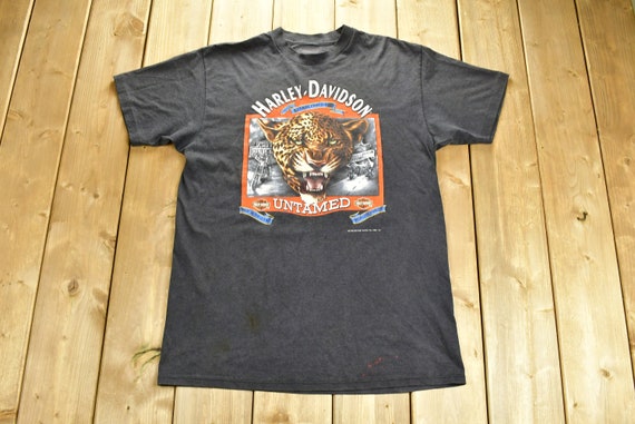 Vintage 1992 Harley Davidson Motorcycles Untamed Cheetah 3D Emblem