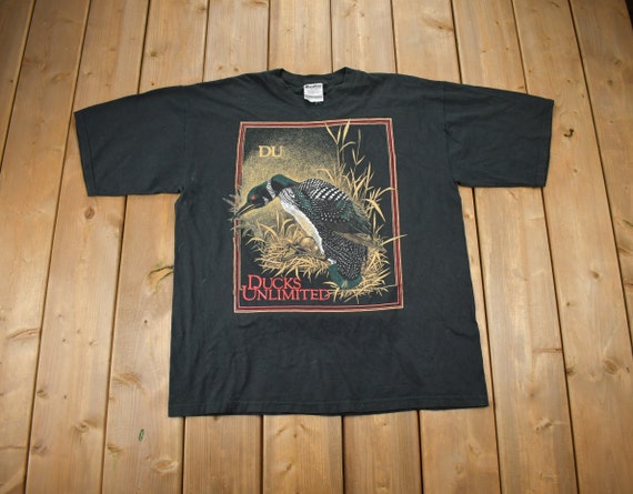 Vintage 1990s Ducks Unlimited Graphic T-Shirt / S… - image 1