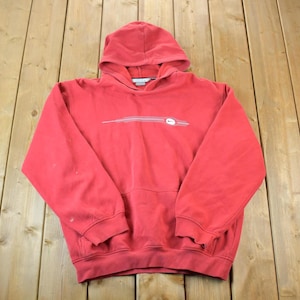 Vintage 1990s Nike Graphic Print Mini Swoosh Hoodie Sweatshirt / 90s Nike / 90s Crewneck / Streetwear