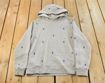 Vintage Y2K Polo Ralph Lauren All Over Print Hoodie Youth XL / Vintage Sweater / Ralph Lauren Pullover / Vintage Hoodie / Streetwear