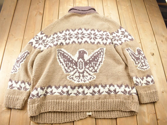 Vintage 1980s Cowichan Shall Collar Knit Eagle Sw… - image 2