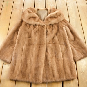 Vintage 1970s Brown Mink Fur Coat / Vintage Mink Jacket / Authentic Fur / Made In USA / True Vintage