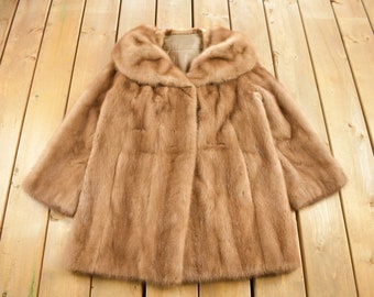 Vintage 1970s Brown Mink Fur Coat / Vintage Mink Jacket / Authentic Fur / Made In USA / True Vintage