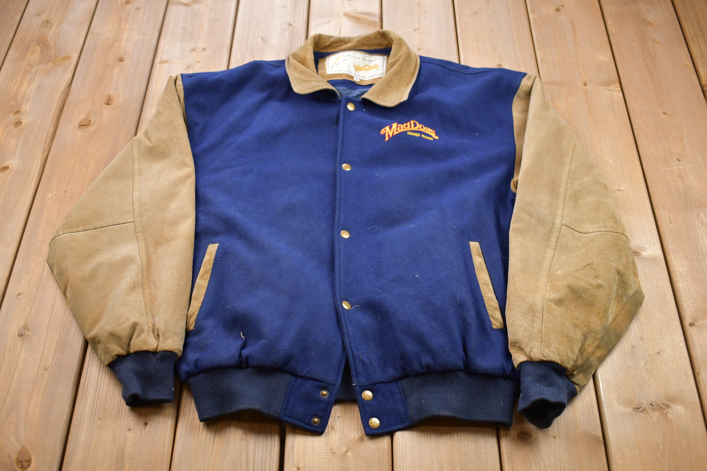 Vintage 90s Nicole Club for Men Varsity Jacket L Size Black