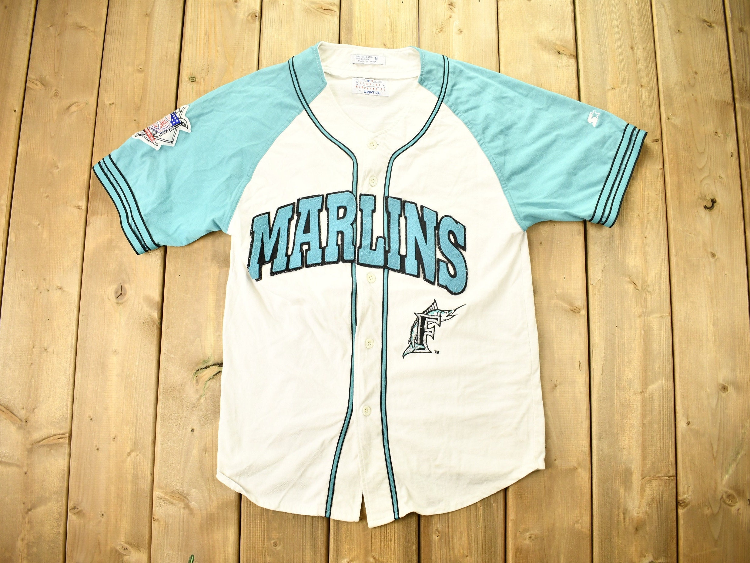 Vintage 1990s Florida Marlins MLB Baseball Starter Jersey / 
