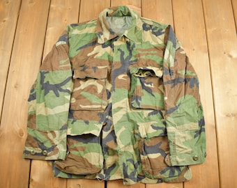 Vintage 1982 Army Woodland Camo Militär Feldjacke / Army Green / Vintage Armee / Militaria / Army Jacket /