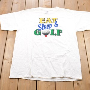 Vintage 1990s Eat Sleep Golf Graphic T-Shirt / Graphic / 80s / 90s / Streetwear / Retro Style / Single Stitch / Made In USA