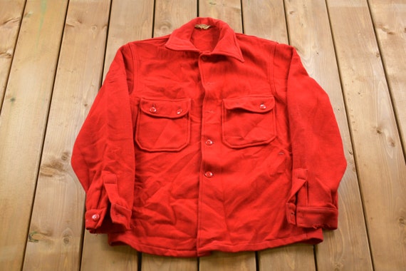 Vintage 1980s Official Jacket Wool Button Up Shir… - image 1