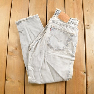 Vintage 1990s Levi&#39;s 560 Red Tab Jeans Size 30 x 29.5 / Blue / Light Wash / Denim  / Made In USA / 90s Levi&#39;s / Tapered Fit / Distressed