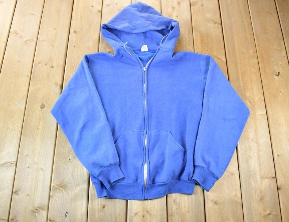 Vintage 1990s Russell Athletics Blank Full Zip Hoodie Made in USA