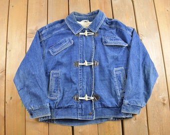 Vintage 80s 90s Denim Jacket With Patches / WAMPUM / Made in Italy